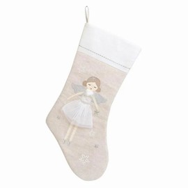MON AMI Angel Christmas Stocking – 21”, Perfect for Monogramming, Xmas Socks, Holiday Christmas Decorations (White)