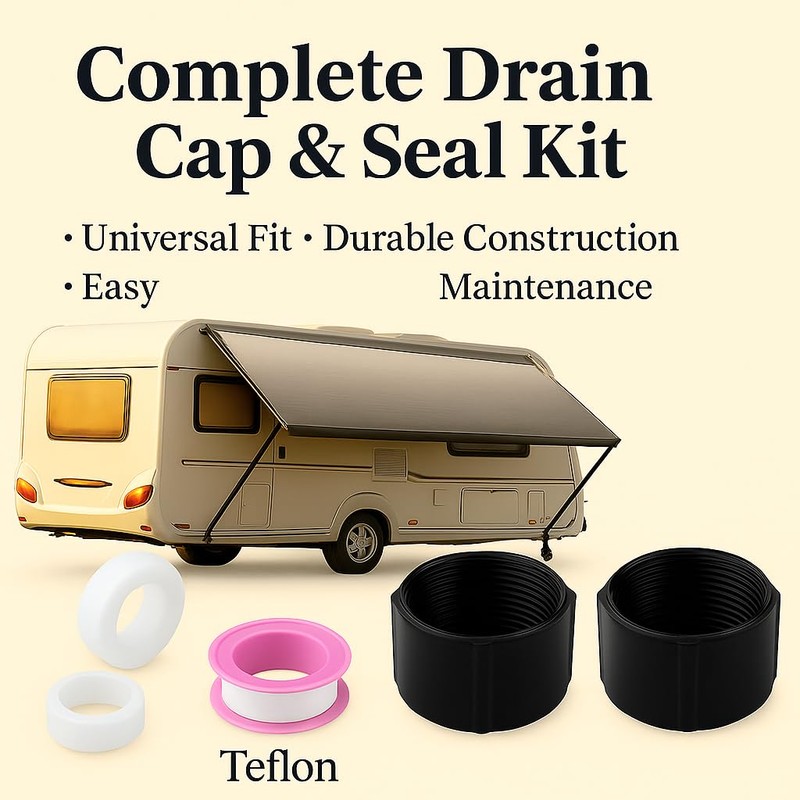 KOLIBROX 2 Pack RV Low Point Drain Caps with Sealing