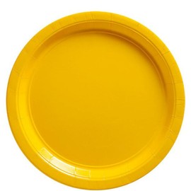Unique Party 31843 9" Round Dinner Plates | Sunflower Yellow Color Theme | 16ct, Pack of 16