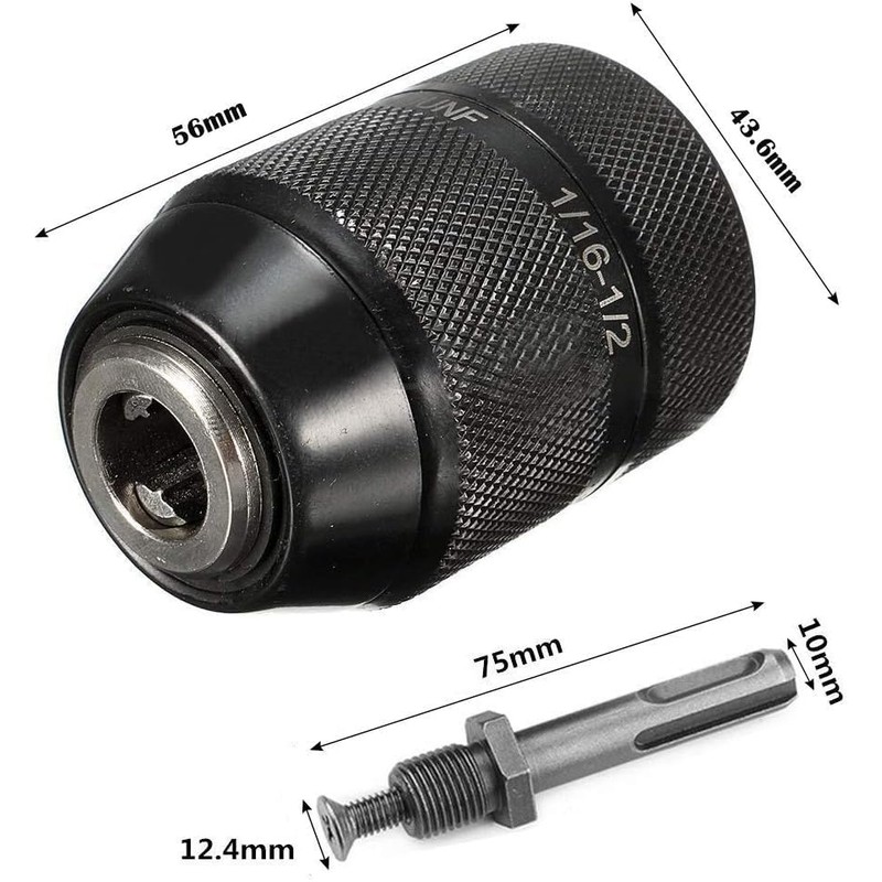 Bestgle Keyless Drill Chuck, 2~13mm SDS Adapter, Heavy Duty Impact
