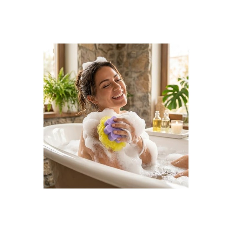 Borla Exfoliante Esponja Baño Tipo Flor Taio Limpieza Corporal