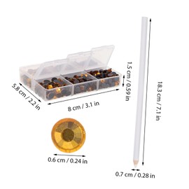 STOBOK Sparkling Rhinestones in 6 Colors Flat Back for Nail Art Clothing Decor and Craft Projects with Picking Pen Tweezer Set