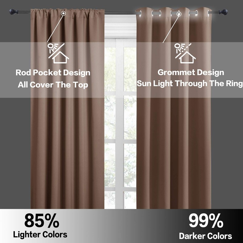 RYB HOME RV Camper Door Window Curtains -Blackout Privacy Curtains