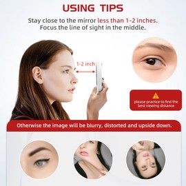 40X Magnifying Mirror with 3 Suction Cups, Magnified Makeup Mirror and Tweezers Set, Portable 6inch Travel Makeup Mirror with 40X Powerful+ Magnification for Makeup, Shaving, Blackhead Blemish Removal