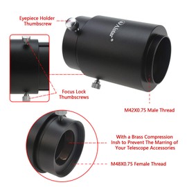 Alstar 2" Variable Universal Camera Adapter - Compatible for both reflector and refractor telescopes with 1.25" eyepiece holders