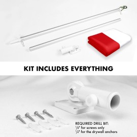 G128 Flag Pole 6FT Silver & Poland Polish Flag 3x5FT Combo Printed 150D Polyester