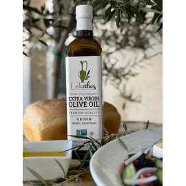 Lekethos Extra Virgin Olive Oil – California Cold Pressed, Premium Small Batch, Estate Grown, Pure Non-GMO Olive Oil, High Polyphenol, First Cold Press, Healthy Cooking Oil – 750ml Bottle