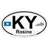 US Decal, Inc. Rosine, Kentucky Oval Sticker with State Flag