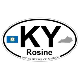 US Decal, Inc. Rosine, Kentucky Oval Sticker with State Flag