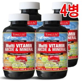 Tonglife Multivitamin ABCDE Mineral 300 tablets - 4 bottles None / 통라이프 종합비타민ABCDE 미네랄 300정-4병 없음