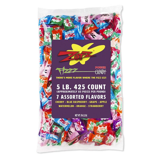 Zotz Fizzy Candy, Assorted Flavors, 425 Count Bag