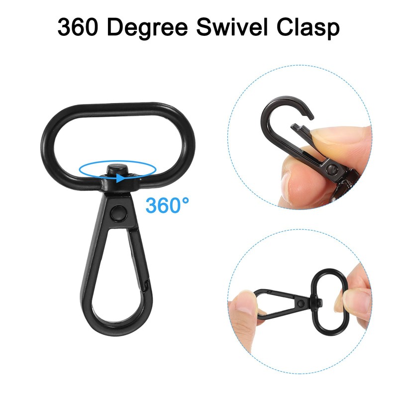 sourcing map 15Pcs Swivel Clasps, 0.98 Inch Oval Ring Lobster
