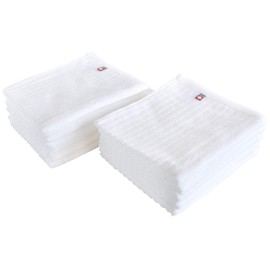 Nippon Utensil Face Towel, Imabari Towel, 13.0 x 29.5 inches (33 x 75 cm), Set of 10, White