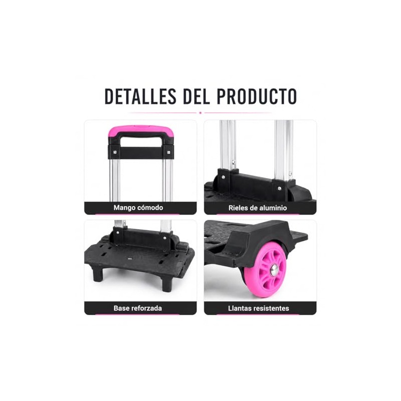 Carrito para Mochila Escolar Plegable con 2 Ruedas