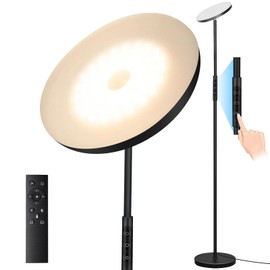 Floor Lamp, Upgraded 40W 4000LM Super Bright Torchiere LED Floor Lamps for Living Room, Stepless Dimmable Color Temperature 2700K-6500K with Remote & Touch Control, Standing Light for Bedroom Office