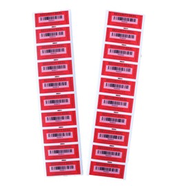 TamperSeals Group - 100 Sheets Red 25x60mm Full Transfer Barcode Tamper Proof Seal Tamper Proof Security Seal VOID Safety Sticker