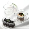 GLASSLOCK Square Food Storage Container (Capacity/Height/Width/Length/Height with Lid: 210 ml