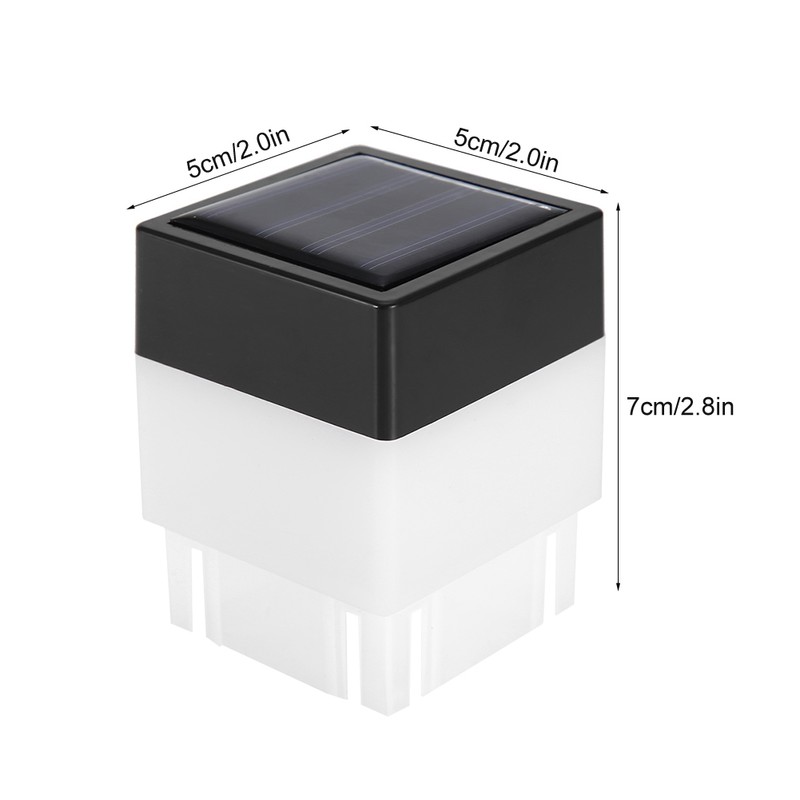 Solar Powered LED Square White Light for Garden Fence Courtyard