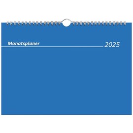 Zettler - Monthly Appointment Calendar 2025 White, 29.7 x 21 cm, Desk Calendar with 1 Month on 1 Page, Two-Month Overview, Plenty of Space for Notes, Wire Binding and German Calendar