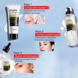 Set 5 Piezas Sadoer Con Extracto De Baba De Caracol Y Colgeno Para Cuidado Facial Snail Collagene, Anti Arrugas, Rejuvenece E Hidrata                 