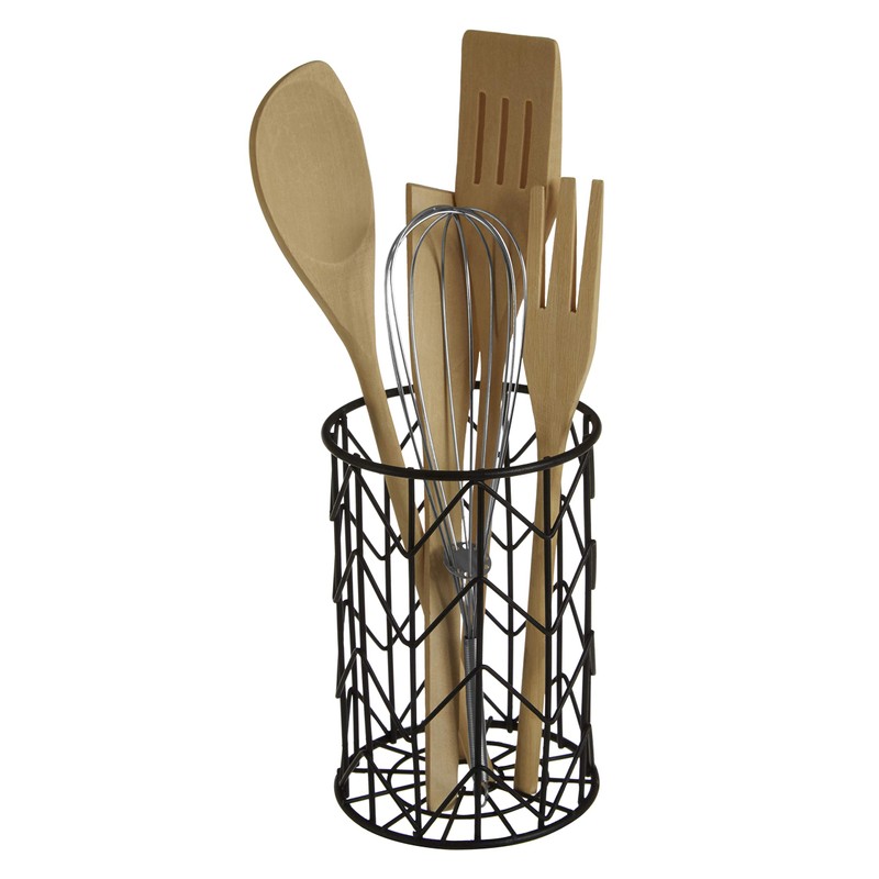 Premier Housewares Utensil Holder, Iron, Black
