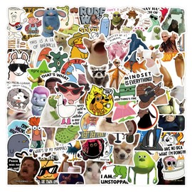 110 Waterproof Funny Emoticon Stickers for Laptops, Skis, Suitcases, Scrapbooking, Skateboards & More - Perfect for Teens, Boys & Girls