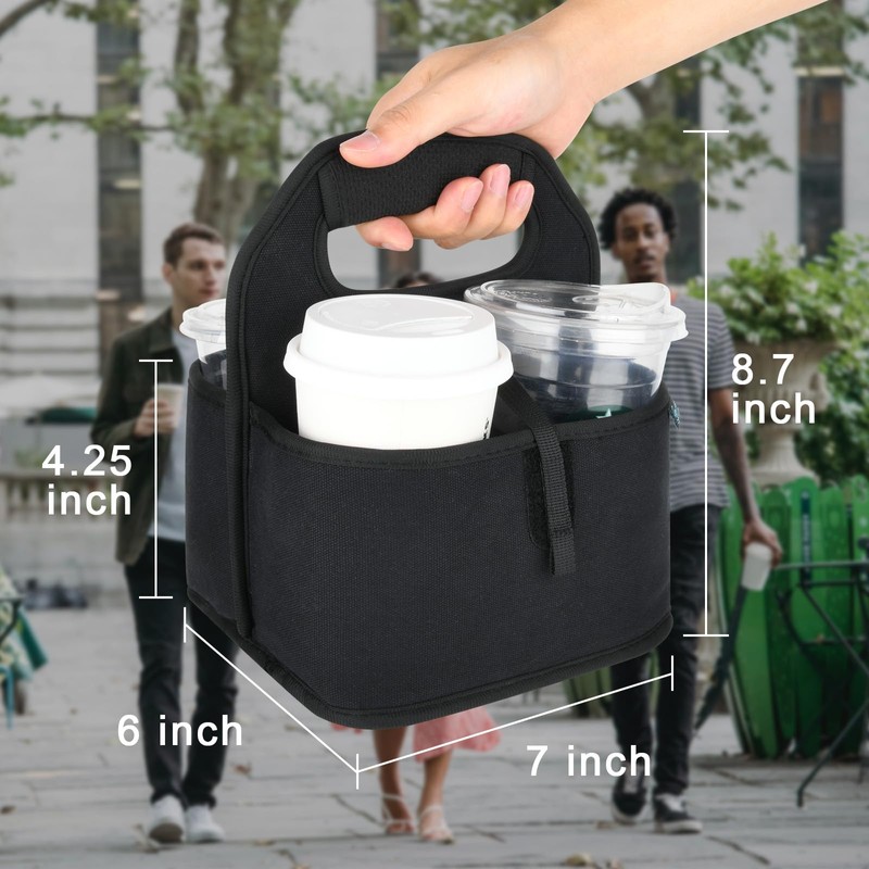 Beautyflier Reusable Insulated Coffee Cup Carrier, Portable Drink Holder with