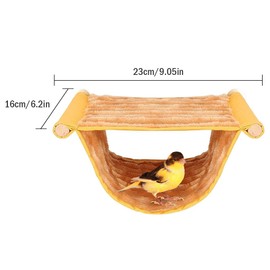 Kellegour Bird Hammock Bunk Bed, Winter Warm Bird Nest Bunk Bed, Hanging Hammock Cuddly Hut, Bird Sitting Boards Rattan Balls Toy, for Budgerigar, Agave, Parrot, Canary
