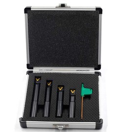 OSCARBIDE 1/2"Round Shank Boring Bar Set, 90 Degree with Indexable Carbide Inserts TCMT21.51(TCMT110204),4 Pieces/Set