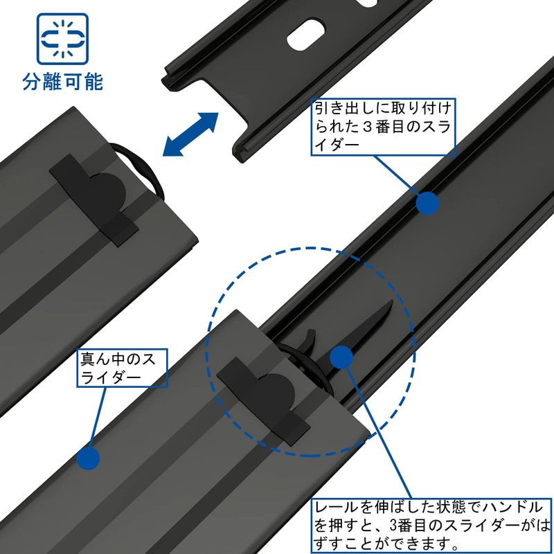 VADANIA VA1245 DIY Slide Rail, 11.8 inches (300 mm), 3