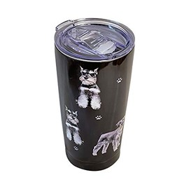 E&S Imports, Inc Schnauzer SERENGETI 16 Oz. Stainless Steel, Vacuum Insulated Tumbler with Spill Proof Lid - 3D Print - Insulated Travel mug for Hot or Cold Drinks (115-105)
