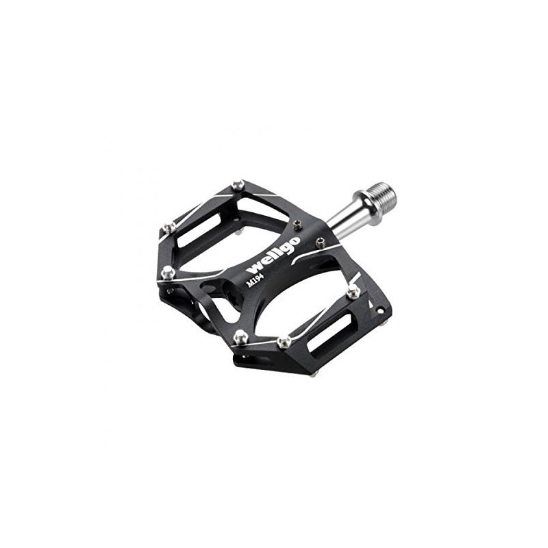 WELLGO Aluminum Pedal with Pin, CNC Thin, Black, 9.2 oz