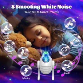 Star Projector, Galaxy Projector for Bedroom-Robot Dog Night Light Projector, Starry Nebula Ceiling LED Lamp with Bluetooth Speaker and Remote, Gift for Christmas Birthday Game Party-White