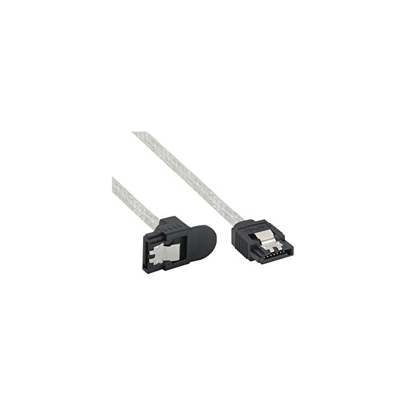 SATA 6Gb/s round cable, InLine®, with latches, angled, 0.5m