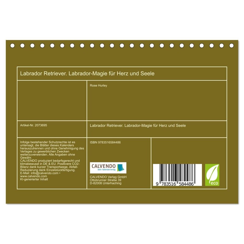 Labrador Retriever. Labrador-Magie für Herz und Seele (Tischkalender 2026 DIN