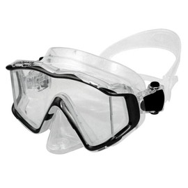 Promate New Three-Lens Edgeless Scuba Dive Purge Mask, Black