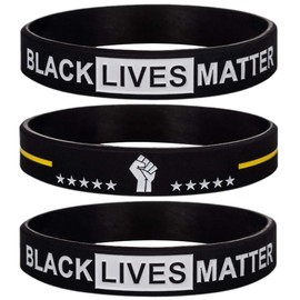 Sainstone Black Lives Matter Silicone Bracelets - #BLM Movement for Freedom, Liberation and Justice Motivational Wristbands - Support Black Imagination and Innovation Gifts for Men Women (Unisex)