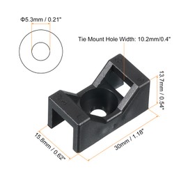 MECCANIXITY 150pcs Cable Tie Base Saddle Type Mount Wire Holder, 1.18"x0.62"x0.54" Wire Clips Organizer Holders Clamps for Electronic Wires, Black 0.21" Dia