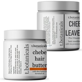 Set of Chebe Butter and Chebe Leave In Conditioner for Lustrous Locks Promote Longer Stronger Hair Growth Thickening Eliminate Hair Breakage Infused with Chebe Powder made in USA (Lavender, 4 oz each)