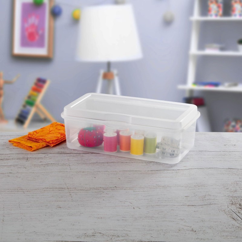 Sterilite 12-Pack FlipTop Stackable Rectangular Storage Bin with Hinging Lid,