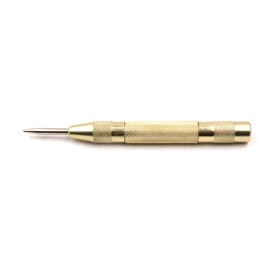 Driak Brass Automatic Center Punch Tool Automatic Spring Loaded Drilling Tool for Steel Wood Plastic Determine Drilling Position