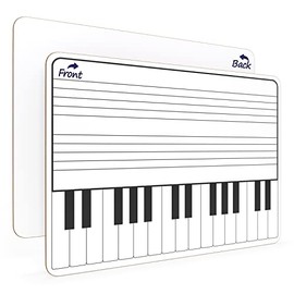 11 x 14 Inch Keyboard Practice Dry Erase White Board Lapboard l Durable Portable Double Sided Music Whiteboard for Kids Students, Musicians and Home