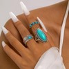 Turquoise Rings for Women Silver Stackable Knuckle Thumb Rings Western