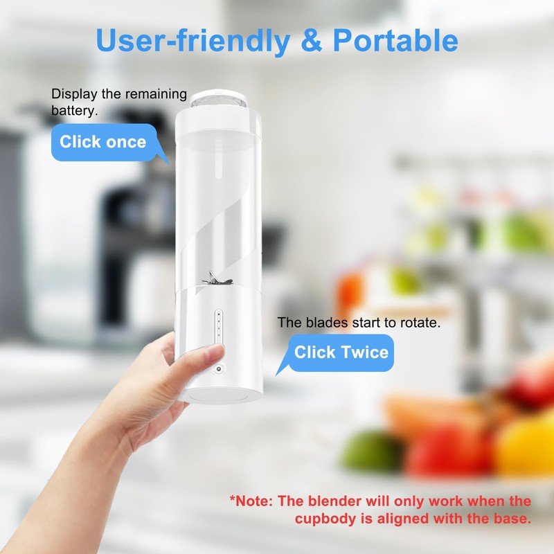 Yagosodee 450ml Portable Blender Personal Size Blender with 6 Blades