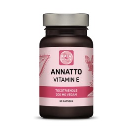 Annatto Tocotrienole 200mg Vegan Kala Health Vitamin-E-Ergänzungsmittel, frei von Tocopherol, Eannatto-Kapseln ohne PAKs und Schadstoffe – gentechnikfrei und antioxidativ (60)