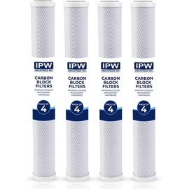 IPW Industries, Inc. - OptiPure (CTOS-20) Replacement Cartridges - 20" Carbon Block Filters for Whole House Water Filter and Filtration Setup (4-PACK)
