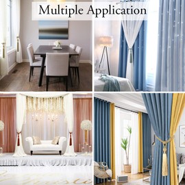 BEL AVENIR - Alzapaños para cortinas, tela a mano, diseño de borlas decorativas para el hogar, color negro, 2 unidades