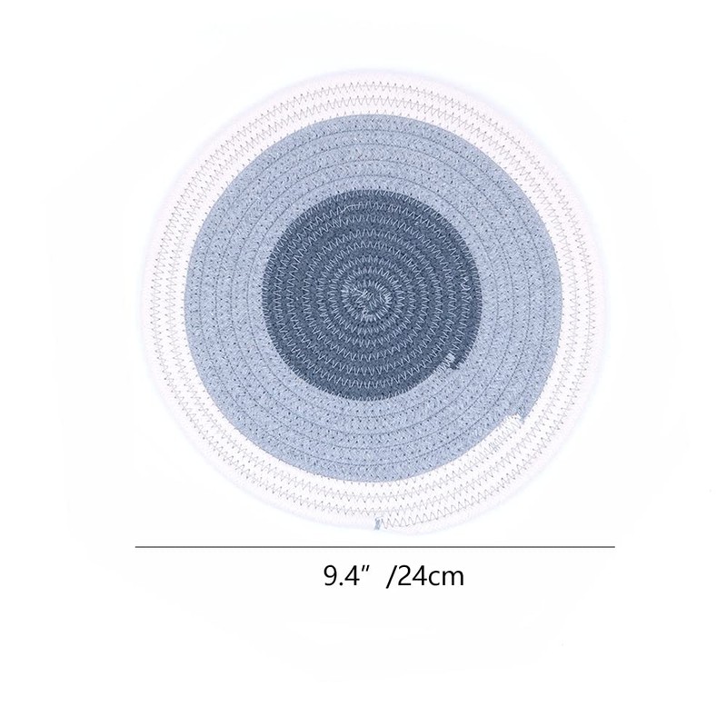 Alnicov Round Placemats Cotton Woven Rattan Heat Resistant Non-Slip Washable