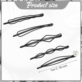 10 Pieces Geometric Metal Hair Clips and Barrettes for Women - Hair Styling Pins, Minimalist Decorative Wedding Accessories, Dainty Headwear (Silver, Black)