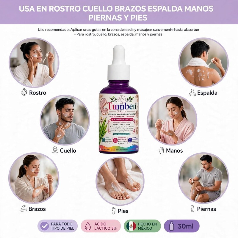 Tumben Skin Elixir Despigmentante y Renovador con Ácido Láctico 3%